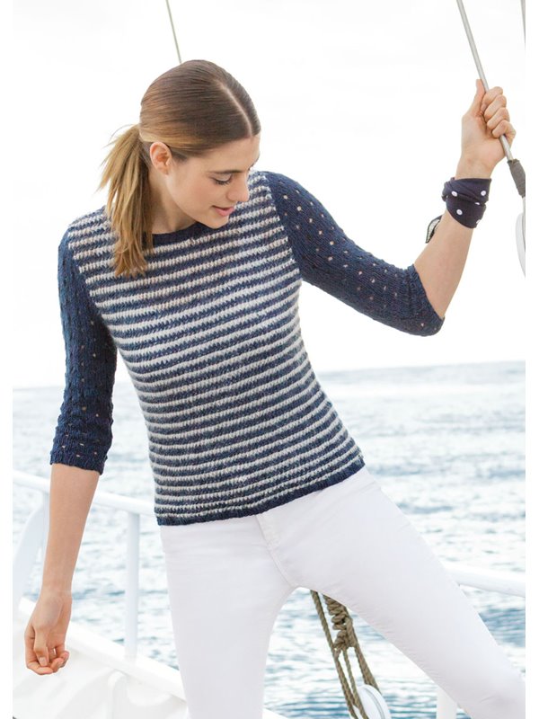 Lana Grossa PULLI MIT STRUKTUR- UND LOCHMUSTER Portofino/Silkhair