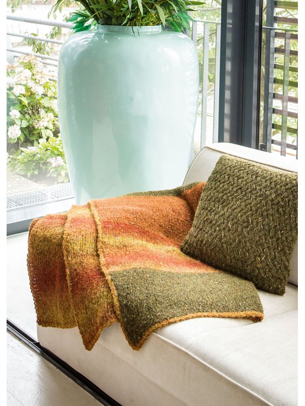 Lana Grossa PLAID IN SCHLAUCHSTRICKEREI Cometa/Garzato Fleece Degradé
