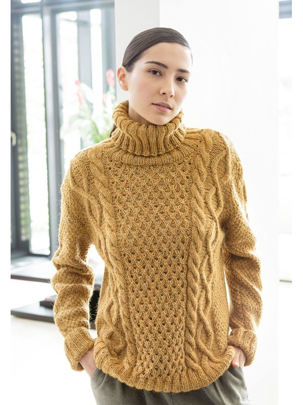 Lana Grossa ROLLKRAGENPULLI IM ARANMUSTER Ascot