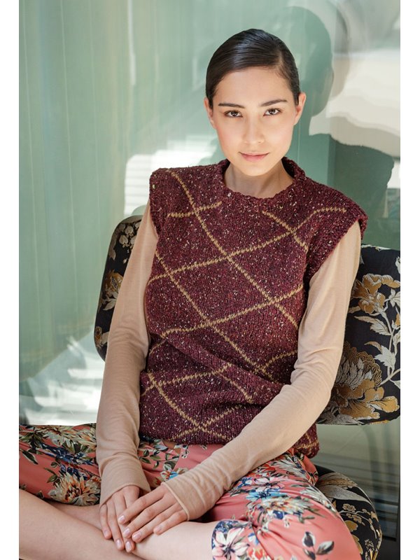 Lana Grossa PULLUNDER MIT AUFGESTICKTEN RAUTEN Royal Tweed/Alta Moda Alpaca