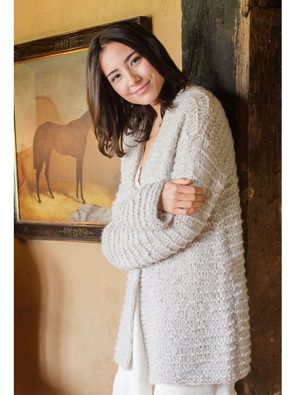 Lana Grossa JACKE IM QUERRIPPENMUSTER Cloud