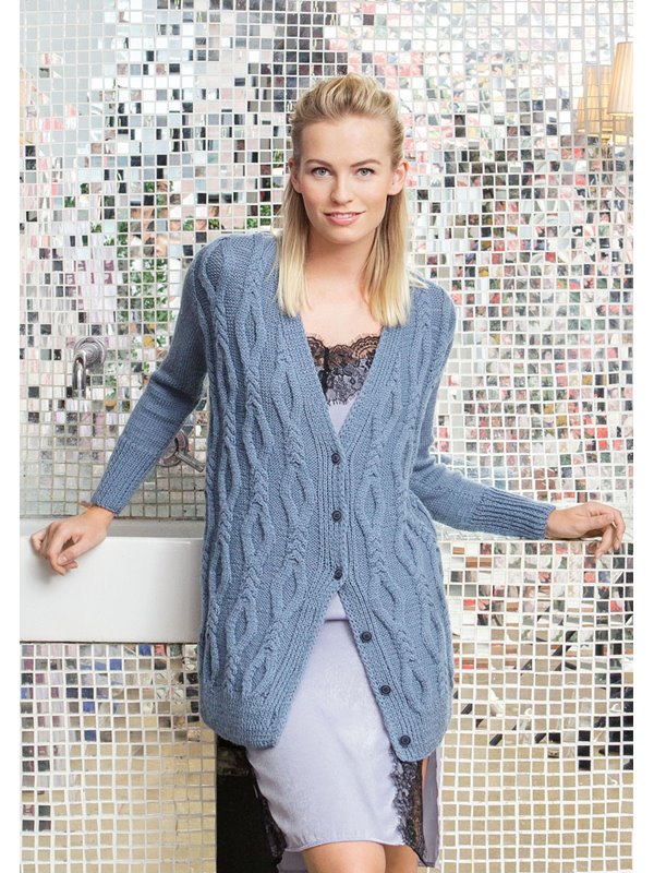 Lana Grossa JACKE MIT ZOPF-RAUTENMUSTER UND GLATT RECHTS Cool Wool Alpaca