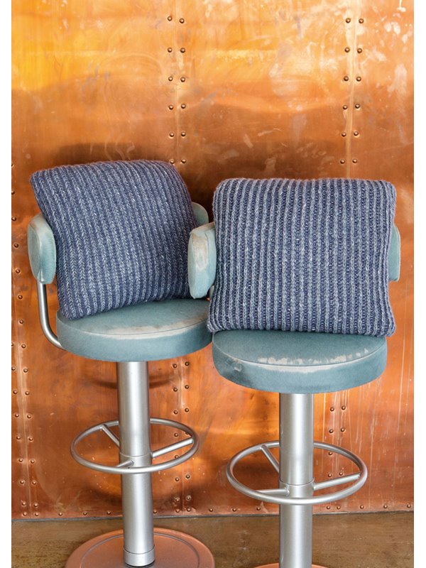 Lana Grossa KISSENHÜLLE IM ZWEIFARBIGEN PATENTMUSTER Alta Moda Alpaca/Cometa