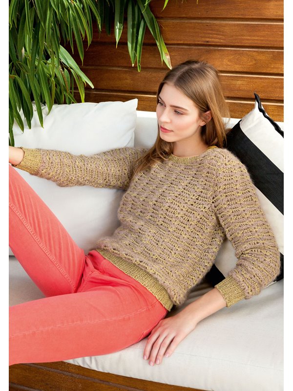 Lana Grossa PULLI IM RELIEF-MUSCHELMUSTER Nizza/Silkhair