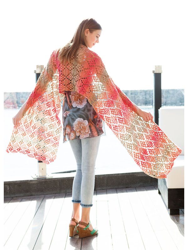 Lana Grossa STOLA IM RAUTENMUSTER Summer Lace Degradé