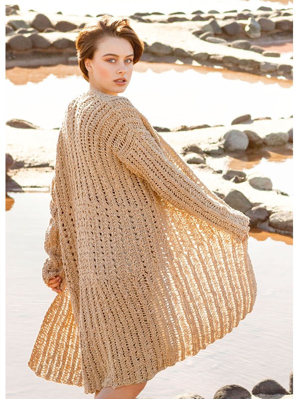 Lana Grossa LONGJACKE IM LOCHRIPPENMUSTER Cotton Style