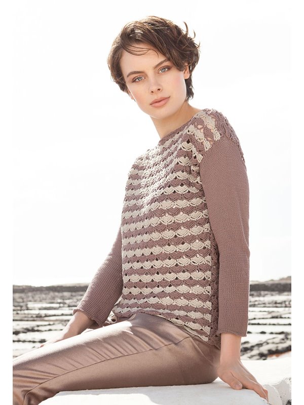 Lana Grossa PULLI MIT MUSCHELMUSTER Cashair