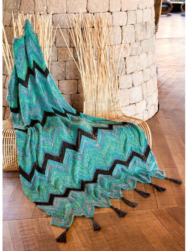 Lana Grossa DECKE IM ZACKENMUSTER Ecopuno/Silkhair Print/Linarte/Alcanto