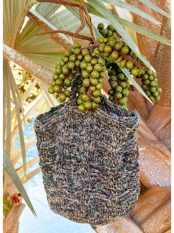Lana Grossa TASCHE / KORB IM RELIEFMUSTER Portofino/Coco/Bottone