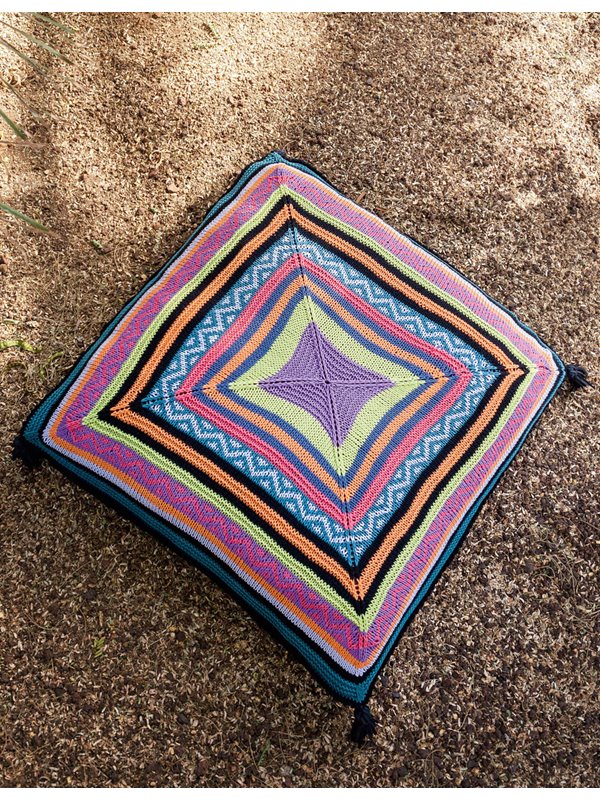 Lana Grossa KISSENHÜLLE GLATT UND KRAUS RECHTS MIT JACQUARD Organico/Alcanto