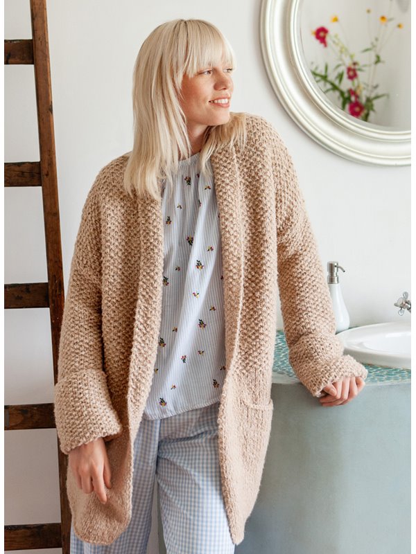 Lana Grossa CARDIGAN MIT GLATT RECHTS UND PERLMUSTER Anima
