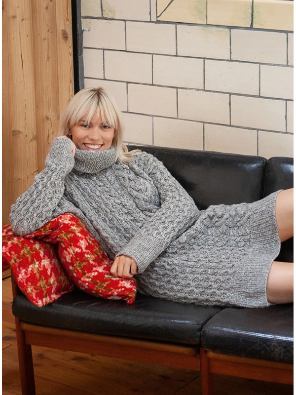 Lana Grossa LONGPULLI IM ARANMUSTER MIT ROLLKRAGEN Cool Air Fine