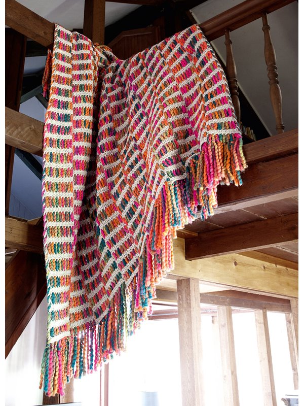 Lana Grossa DECKE IN WEBOPTIK Alta Moda Alpaca/Weekend Color