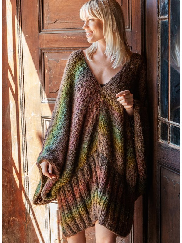 Lana Grossa PULLI-KLEID IM RAUTENSTRUKTURMUSTER Cloud Dégradé