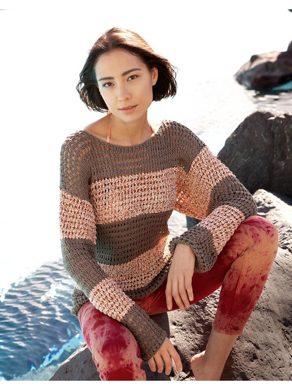 Lana Grossa PULLI IM RIPPENLOCHMUSTER Linarte/About Berlin Sparkly