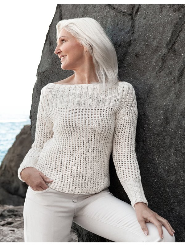 Lana Grossa RAGLANPULLI IM RIPPENMUSTER Only Cotton