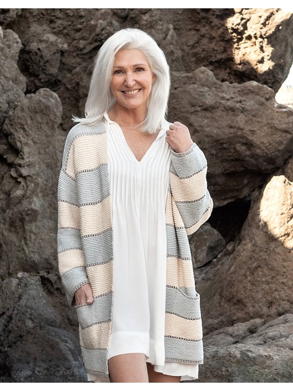 Lana Grossa JACKE KRAUS RECHTS MIT LOCHMUSTERREIHEN 365 Cahsmere