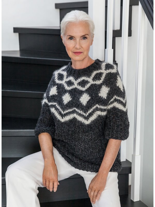 Lana Grossa RUNDPASSENPULLI MIT NETZ- UND JACQUARD-MUSTER Cool Air & Silkhair