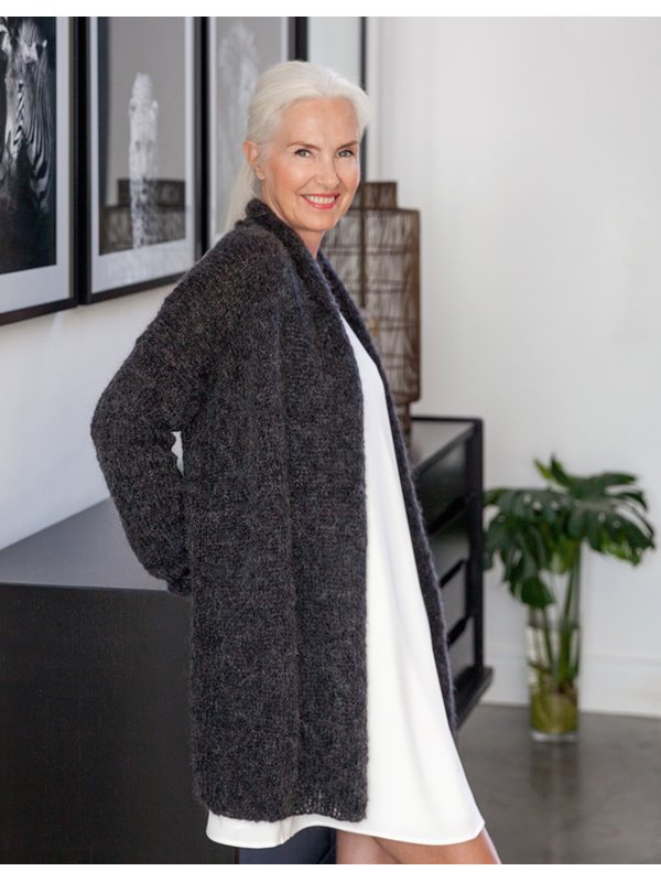Lana Grossa CARDIGAN GLATT RECHTS MIT SCHALKRAGEN Peloso