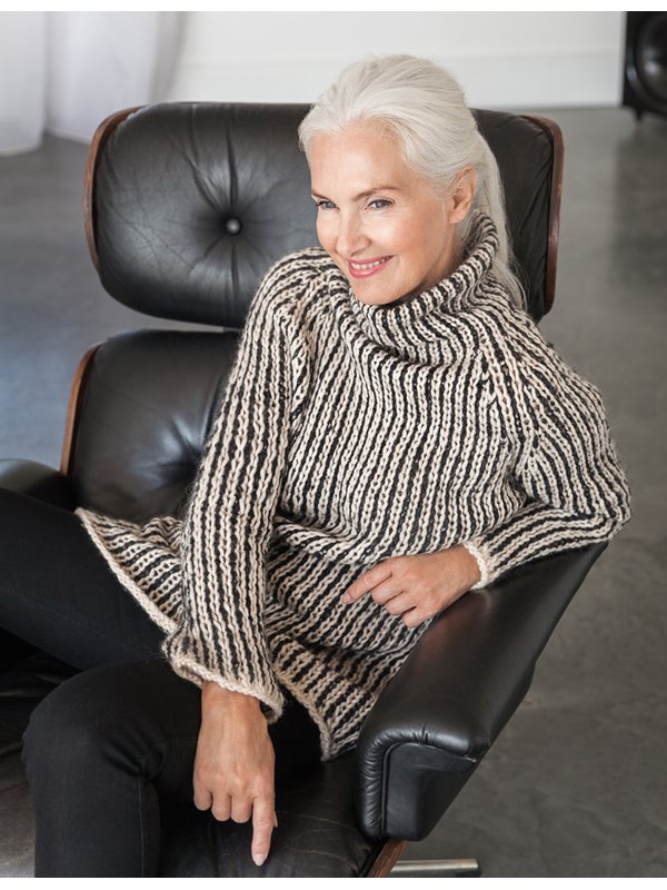 Lana Grossa RAGLANPULLI IM ZWEIFARBIGEN HEBEMASCHENMUSTER Lala Berlin Lovely Cotton & Peloso
