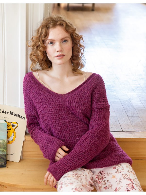 Lana Grossa V-PULLI IM HEBEMASCHENMUSTER Cool Air Fine