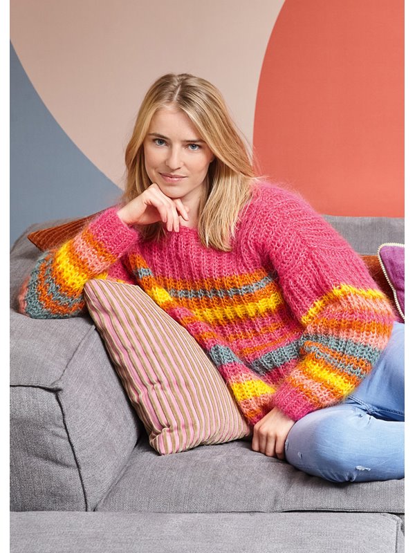 Lana Grossa STREIFENPULLI IM PATENTMUSTER Brigitte No. 3