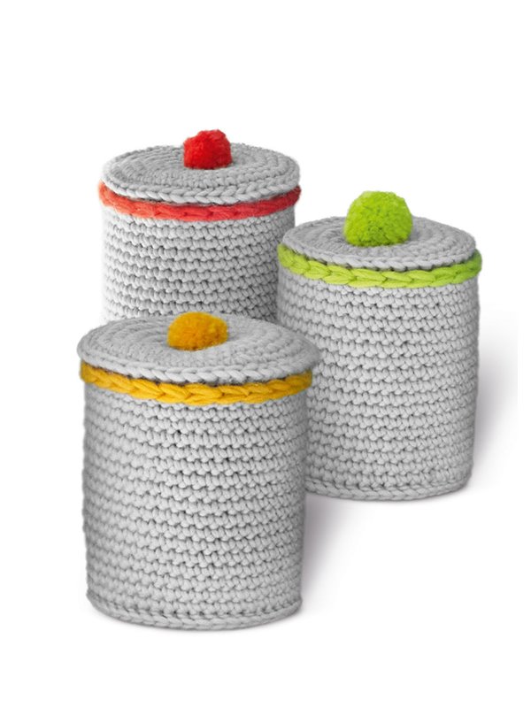 Lana Grossa DOSE MIT DECKEL IN FESTEN MASCHEN Feltro