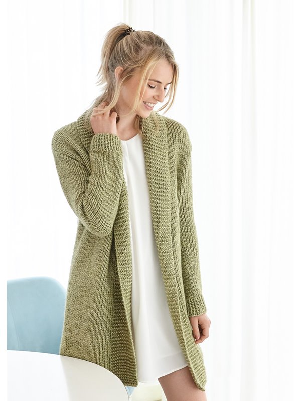 Lana Grossa CARDIGAN GLATT RECHTS MIT SCHALKRAGEN Landlust Winterwolle