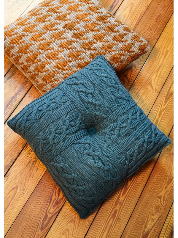 Lana Grossa KISSENHÜLLE IM ZOPFRIPPENMUSTER Mille II & Ecopuno