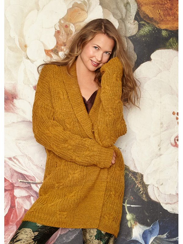 Lana Grossa CARDIGAN IM VERSETZTEN HALBPATENT-ZOPFMUSTER Alta Moda Alpaca