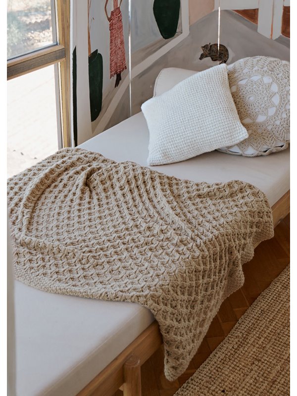 Lana Grossa DECKE IM RAUTENLOCHMUSTER Landlust Alpaka Merino 160