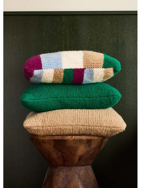 Lana Grossa GESTREIFTE KISSENHÜLLE GLATT RECHTS Ecopuno Chunky