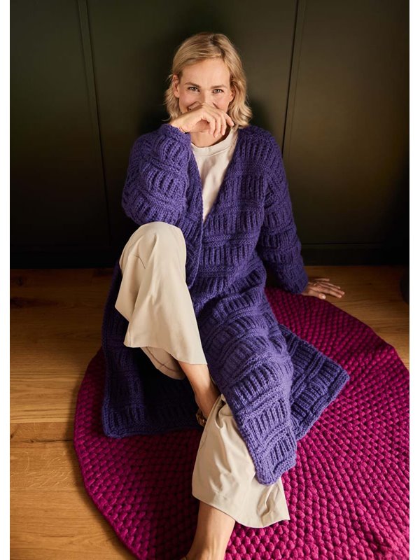 Lana Grossa MANTEL IM QUERRIPPENPATENTMUSTER Lala Berlin Lovely Cotton