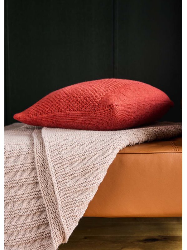 Lana Grossa KISSENHÜLLE GLATT RECHTS MIT PERLMUSTER Alta Moda Cashmere 16