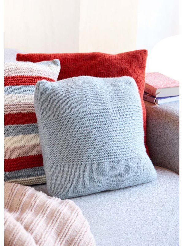 Lana Grossa KISSENHÜLLE GLATT RECHTS MIT KRAUS RECHTS Alta Moda Cashmere 16