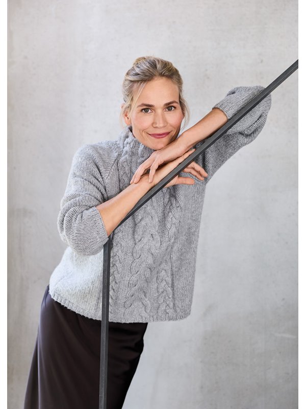 Lana Grossa RAGLANPULLI MIT ZOPFSTREIFEN Cool Merino Big