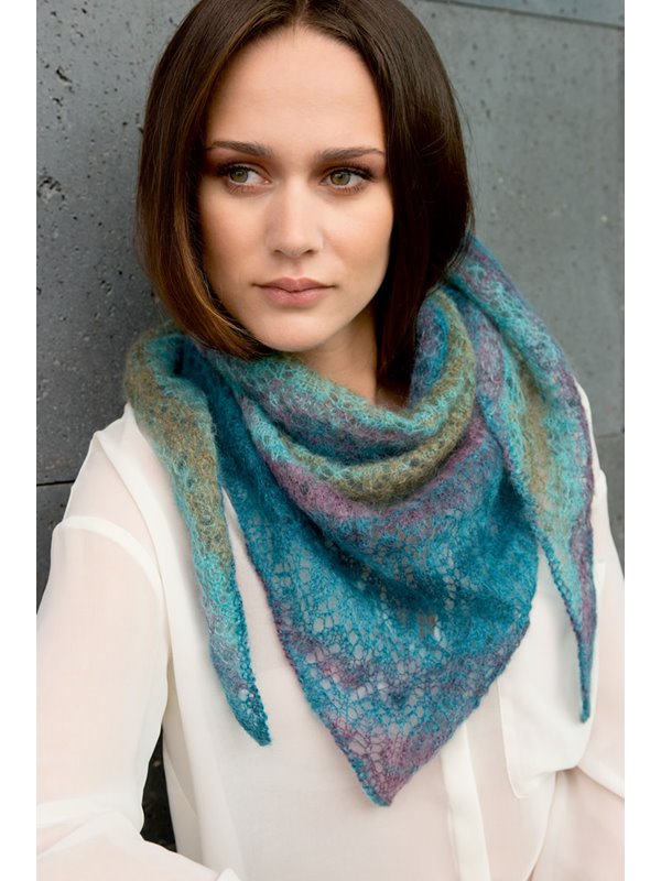 Lana Grossa DREIECKSTUCH IM AJOURMUSTER Silkhair print