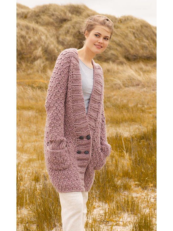 Lana Grossa LONGJACKE IM STRUKTURMUSTER MIT VERKREUZTEN MASCHEN Soffilo