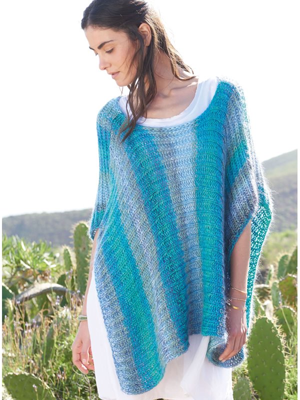 Lana Grossa CAPE IM PATENTMUSTER QUER GESTRICKT Di Moda/Silkhair Print