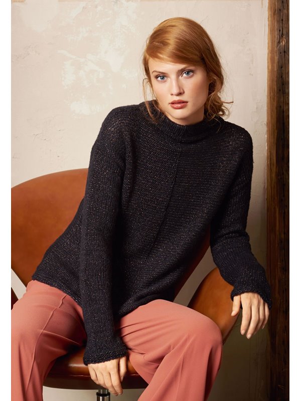 Lana Grossa PULLOVER MIT STEHKRAGEN QUER GESTRICKT Stellina