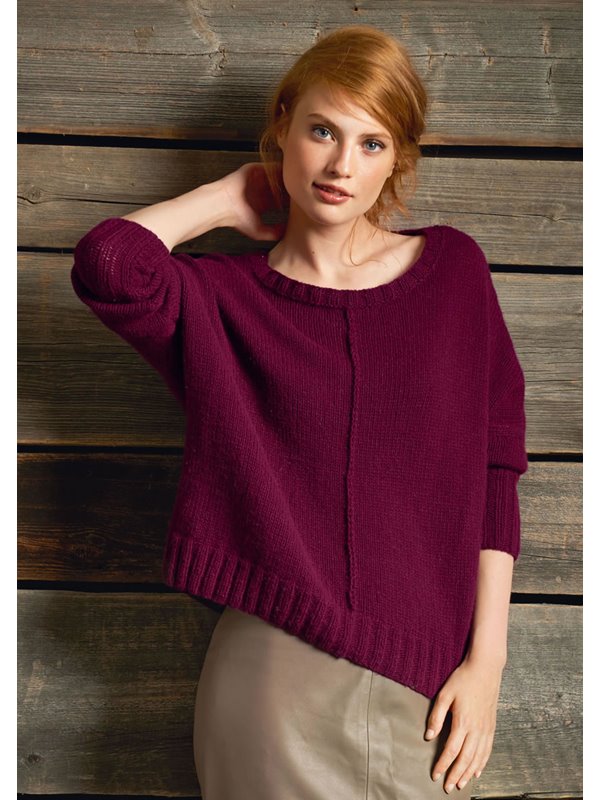 Lana Grossa PULLI GLATT RECHTS MIT AUSSENNÄHTEN 100% Cashmere Fine