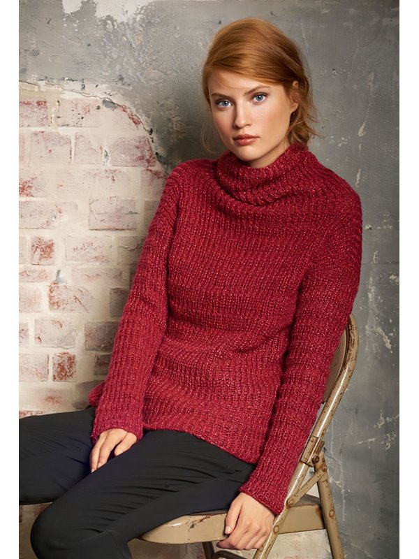 Lana Grossa STEHKRAGENPULLI MIT HALBPATENT- UND RIPPENMUSTER Stellina