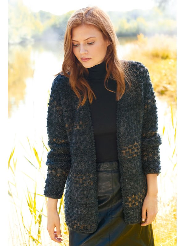 Lana Grossa JACKE IM HEBEMASCHENMUSTER Emozine Degradé/Scala