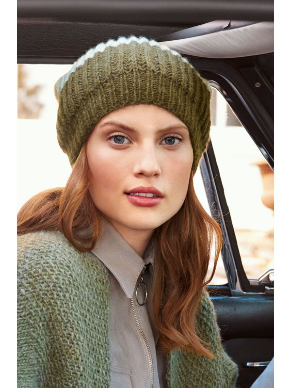 Lana Grossa STREIFENBEANIE IM PATENTMUSTER 100% Cashmere Fine