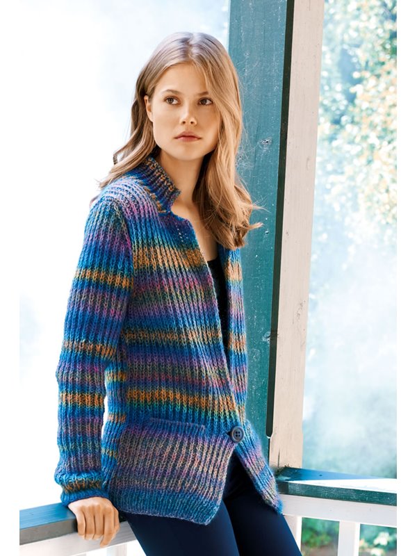 Lana Grossa HALBPATENTJACKE MIT TASCHEN Tinto/Silkhair