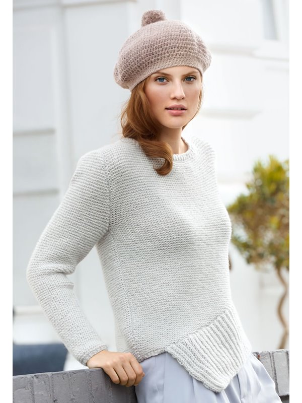 Lana Grossa PULLI KRAUS RECHTS MIT PATENTBLENDE 100% Cashmere Fine