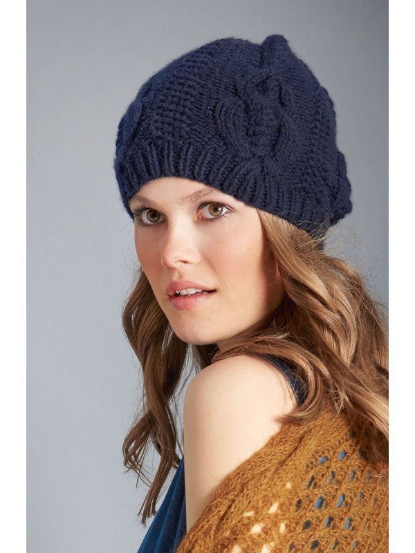 Lana Grossa MÜTZE IM ZOPF-PERLMUSTER 100% Cashmere Fine