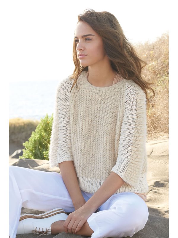 Lana Grossa RAGLANPULLI IM HALBPATENTMUSTER MIT QUERGESTRICKTEN ÄRMELN Estivo II/Summer Lace