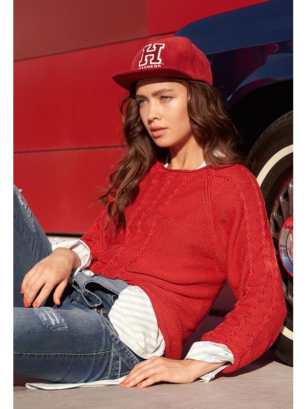 Lana Grossa RAGLANPULLI MIT HOCHGEZOGENEN MASCHEN 365 Cashmere