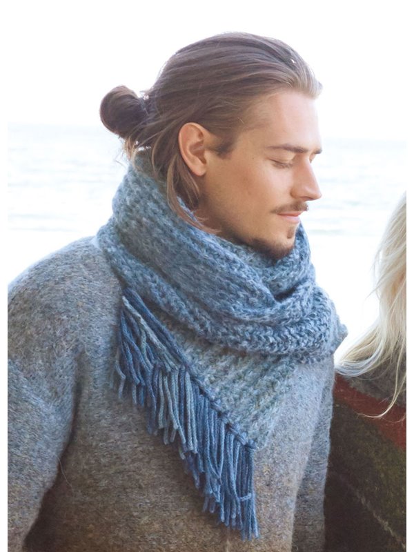 Lana Grossa SCHAL IM HALBPATENTMUSTER MIT FRANSEN Garzato Fleece Degradé/Super Color